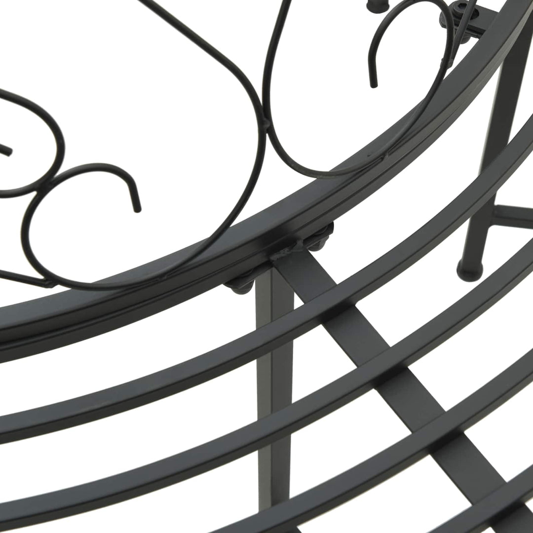 Trädbänk 8-Antal Sittplatser Ø 160 X 89 Cm Stål Svart Rund