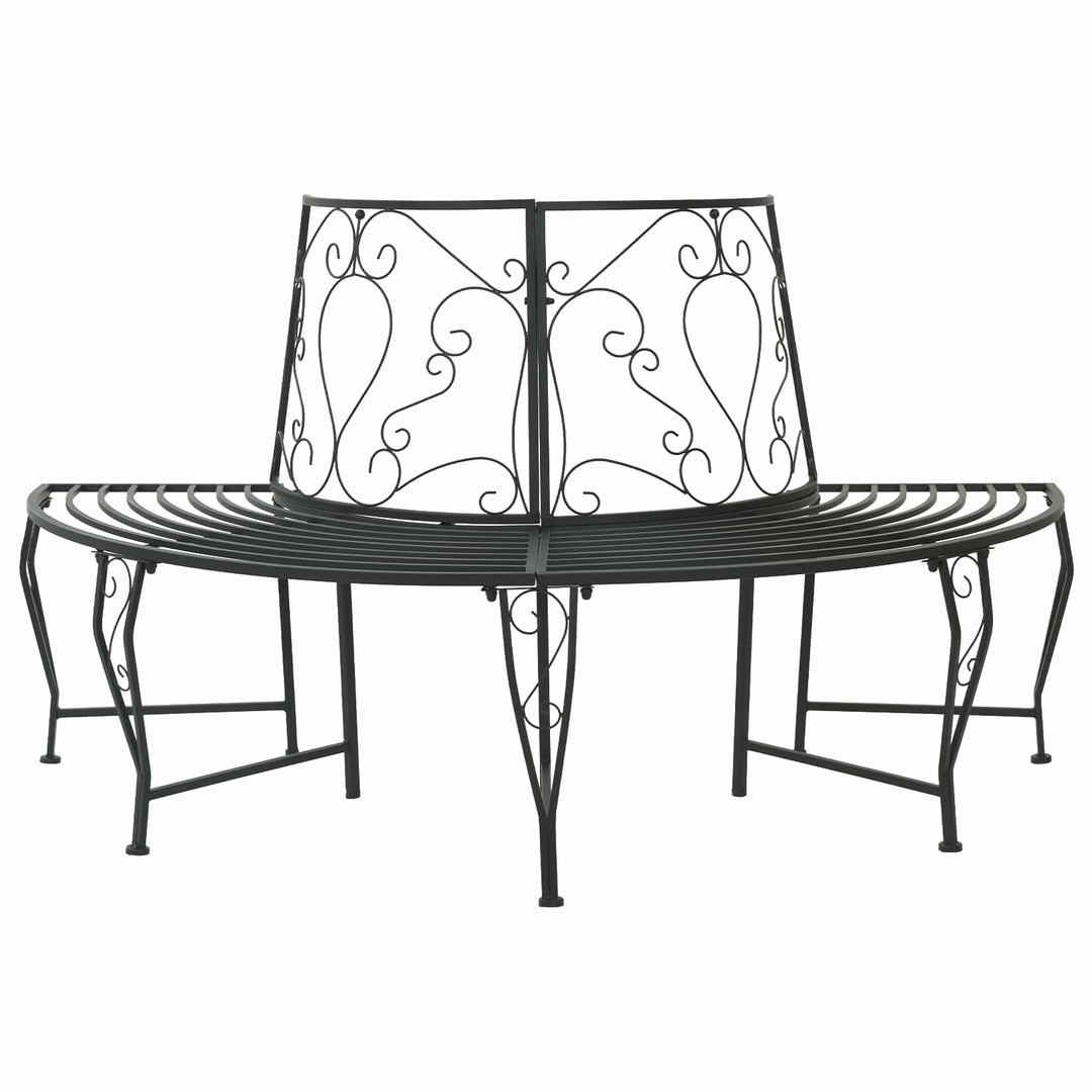 Trädbänk 4-Antal Sittplatser 160 X 80 X 89 Cm Stål Svart