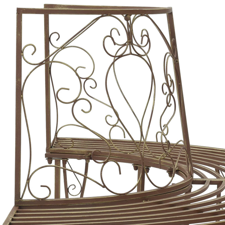 Trädbänk 4-Antal Sittplatser 160 X 80 X 89 Cm Stål Antikbrun
