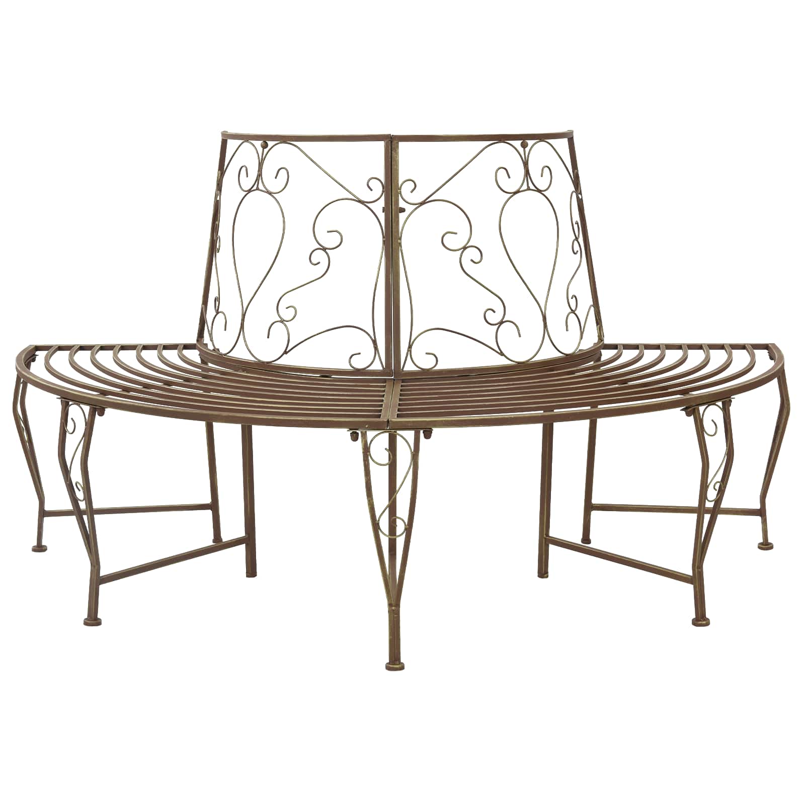 Trädbänk 4-Antal Sittplatser 160 X 80 X 89 Cm Stål Antikbrun