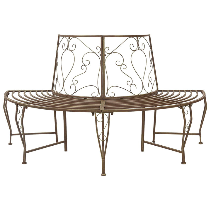 Trädbänk 4-Antal Sittplatser 160 X 80 X 89 Cm Stål Antikbrun