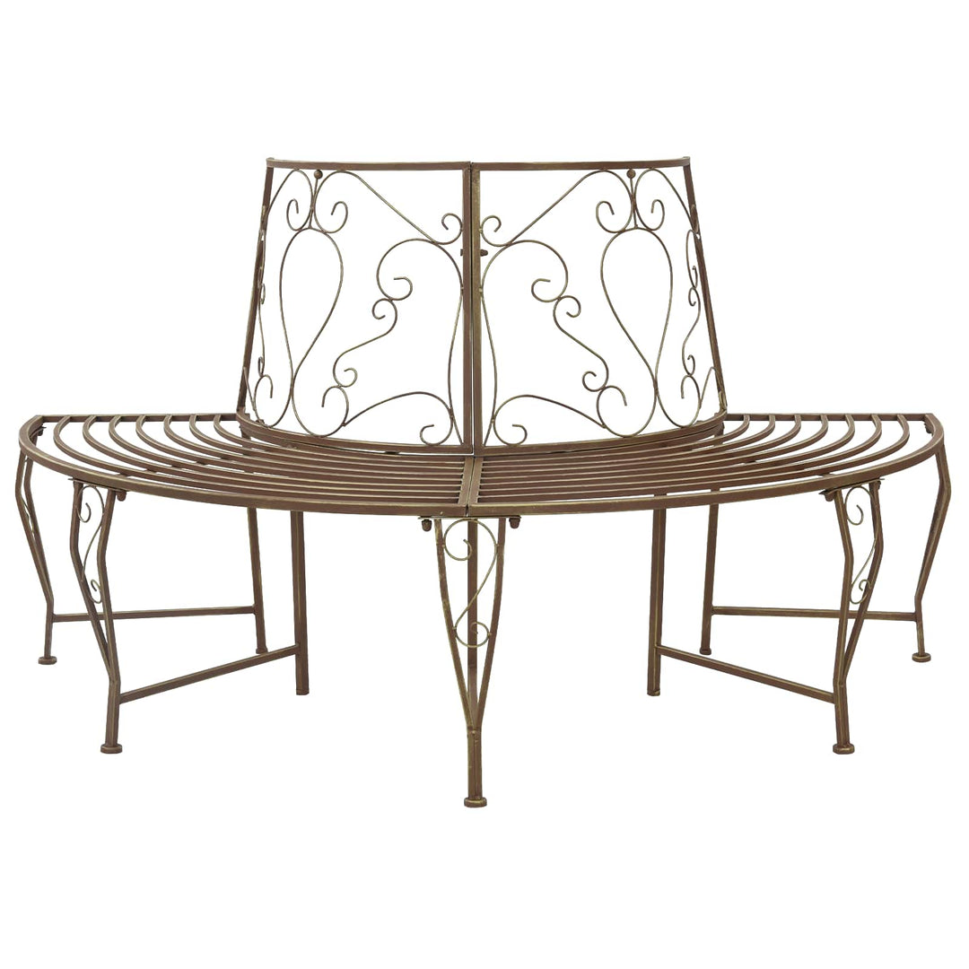Trädbänk 4-Antal Sittplatser 160 X 80 X 89 Cm Stål Antikbrun