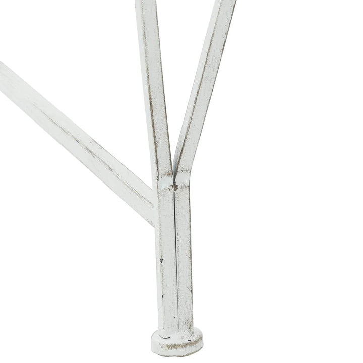 Trädbänk 4-Antal Sittplatser 160 X 80 X 89 Cm Stål Antik Vit