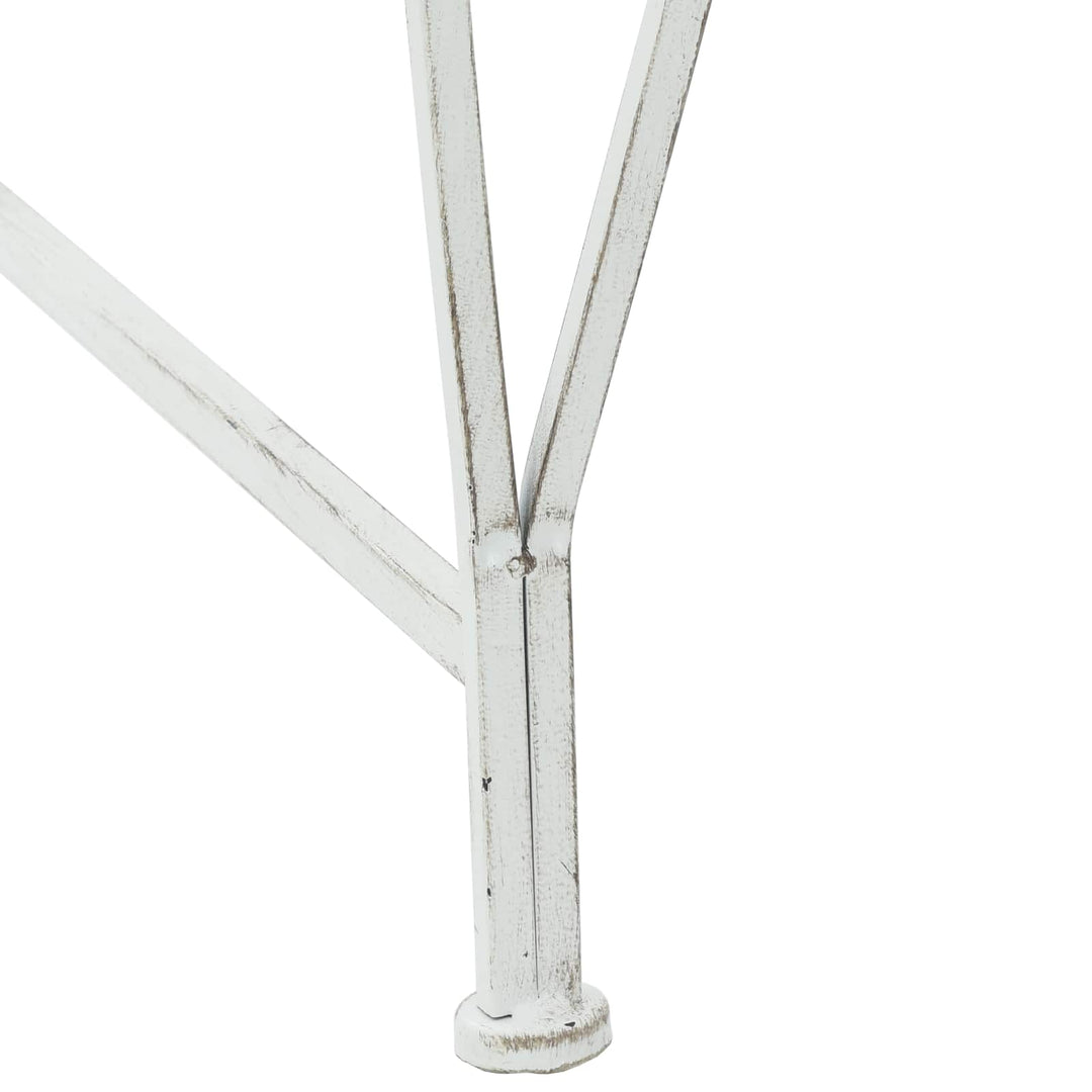 Trädbänk 4-Antal Sittplatser 160 X 80 X 89 Cm Stål Antik Vit