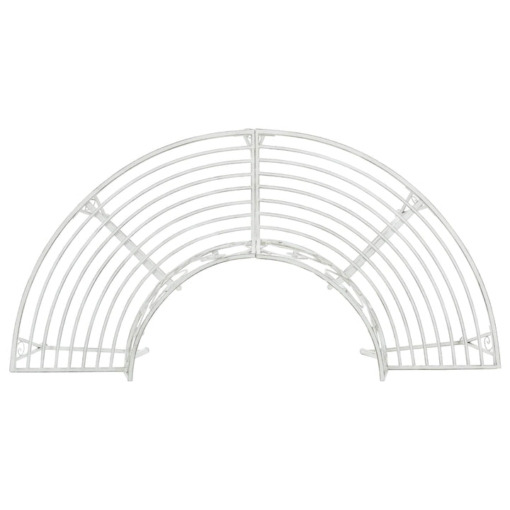 Trädbänk 4-Antal Sittplatser 160 X 80 X 89 Cm Stål Antik Vit