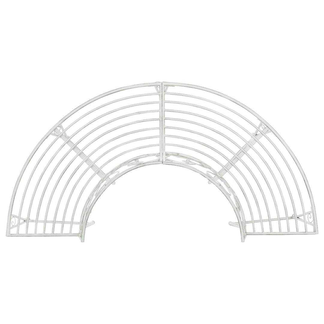 Trädbänk 4-Antal Sittplatser 160 X 80 X 89 Cm Stål Antik Vit
