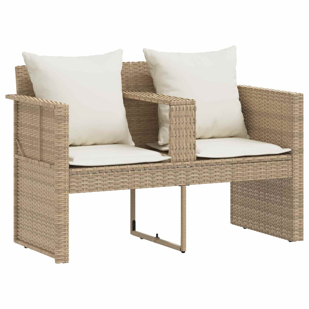Trädgårdsoffa Med Kudde 8 Pcs Beige Och Krämvit Konstrotting