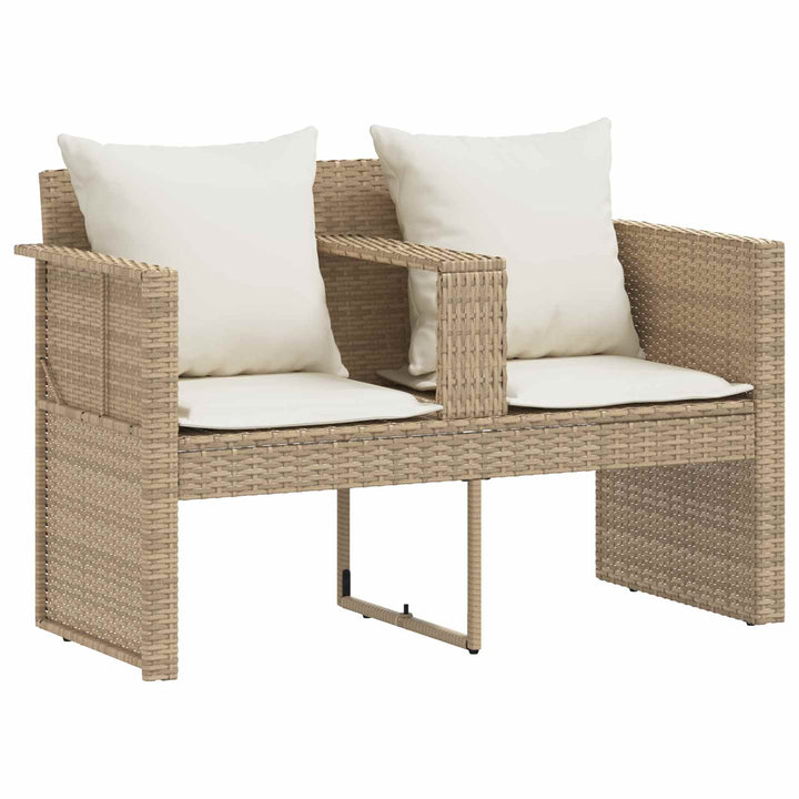Trädgårdsoffa Med Kudde 8 Pcs Beige Och Krämvit Konstrotting