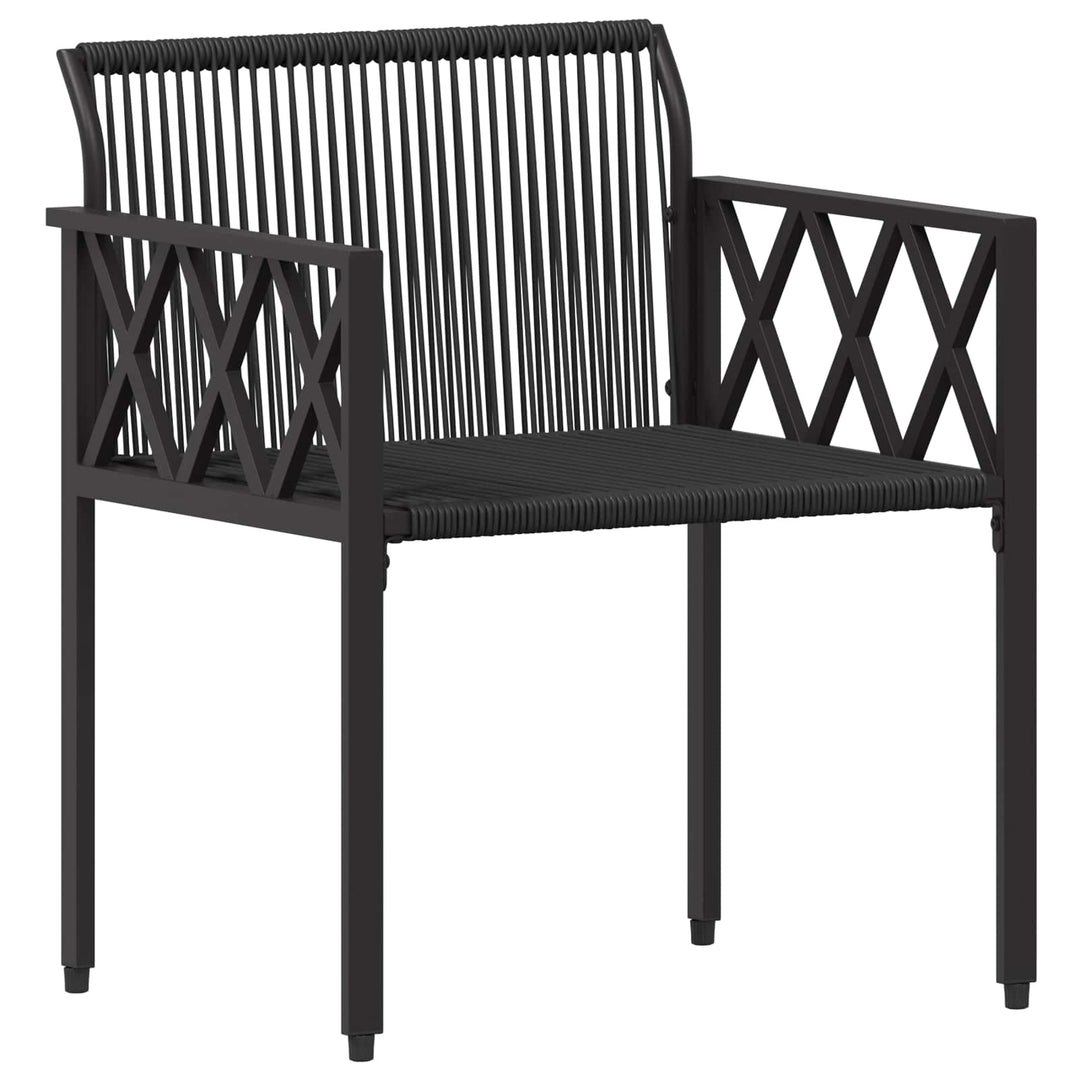 Utemöbelset 4 Pcs Svart Och Krämvit Konstrotting