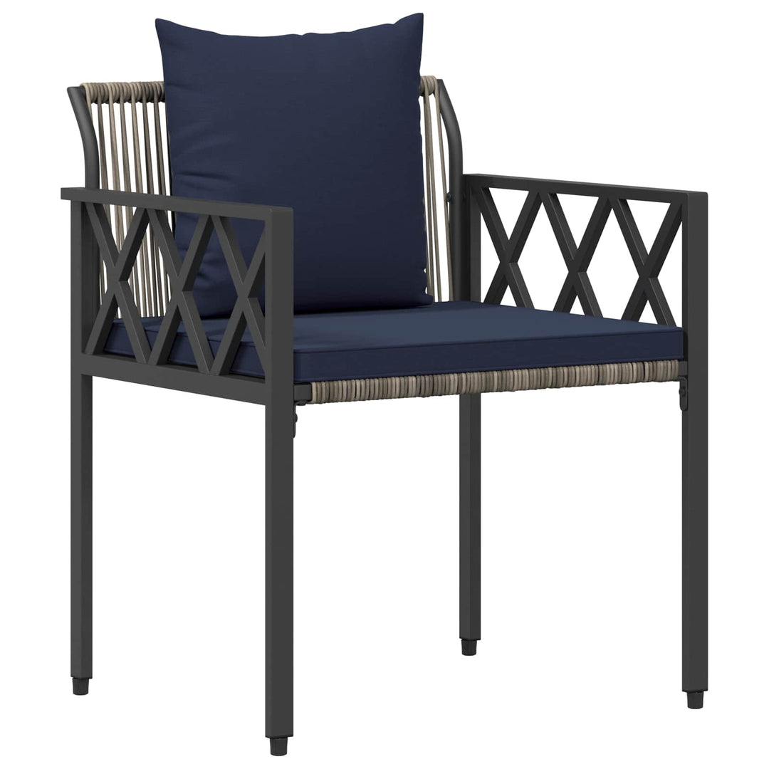 Utemöbelset 4 Pcs Grå Och Marinblå Konstrotting