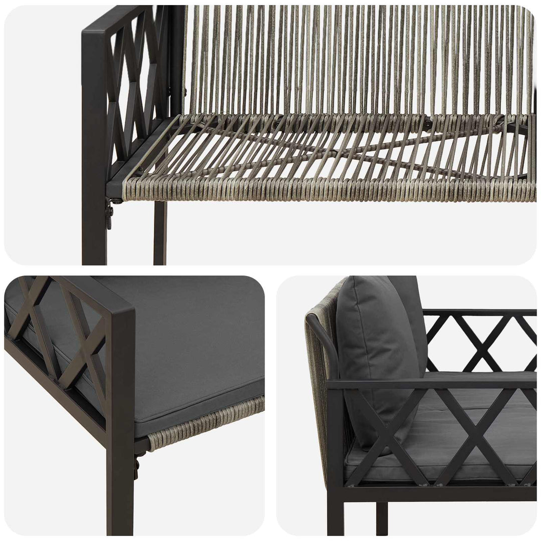 Utomhusbänkar 2 -Seater 116 X 56 X 75 Cm Konstrotting