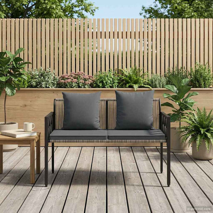 Utomhusbänkar 2 -Seater 116 X 56 X 75 Cm Konstrotting