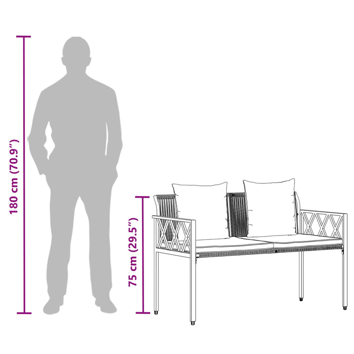Utomhusbänkar 2 -Seater 116 X 56 X 75 Cm Konstrotting