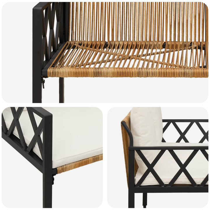 Utomhusbänkar 2 -Seater 116 X 56 X 75 Cm Konstrotting