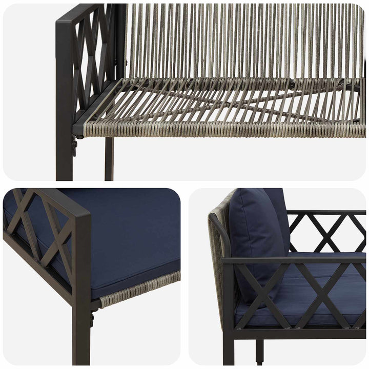 Utomhusbänkar 2 -Seater 116 X 56 X 75 Cm Konstrotting