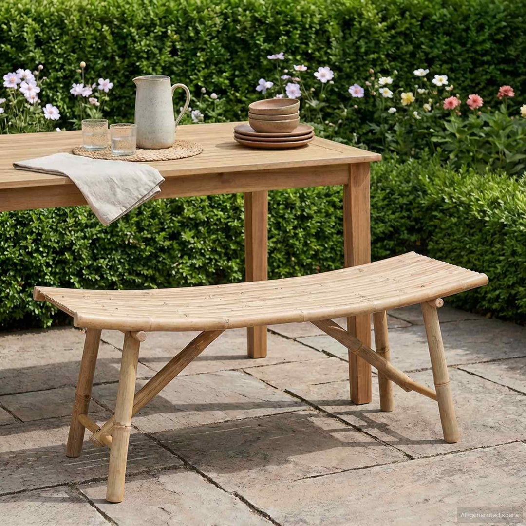 Trädgårdsbänk Naturfärg 110 X 45 X 50 Cm Bambus