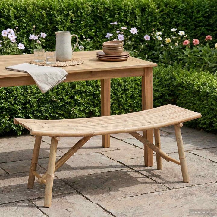 Trädgårdsbänk Naturfärg 110 X 45 X 50 Cm Bambus