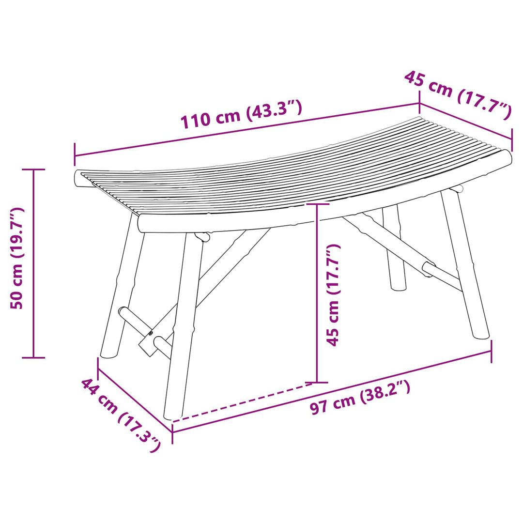 Trädgårdsbänk Naturfärg 110 X 45 X 50 Cm Bambus