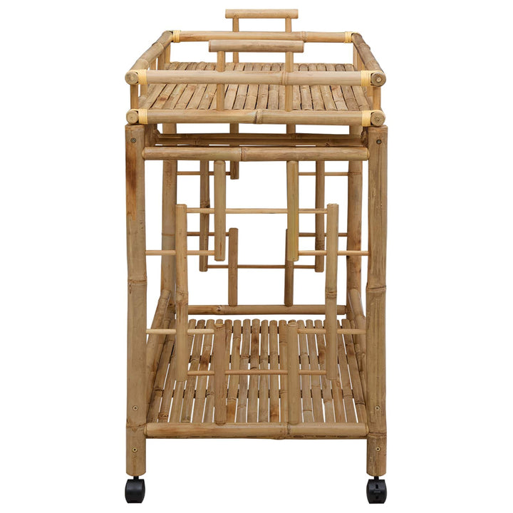 Vinvagn Med Hjul Naturfärg 85 X 50 X 93 Cm Bambus