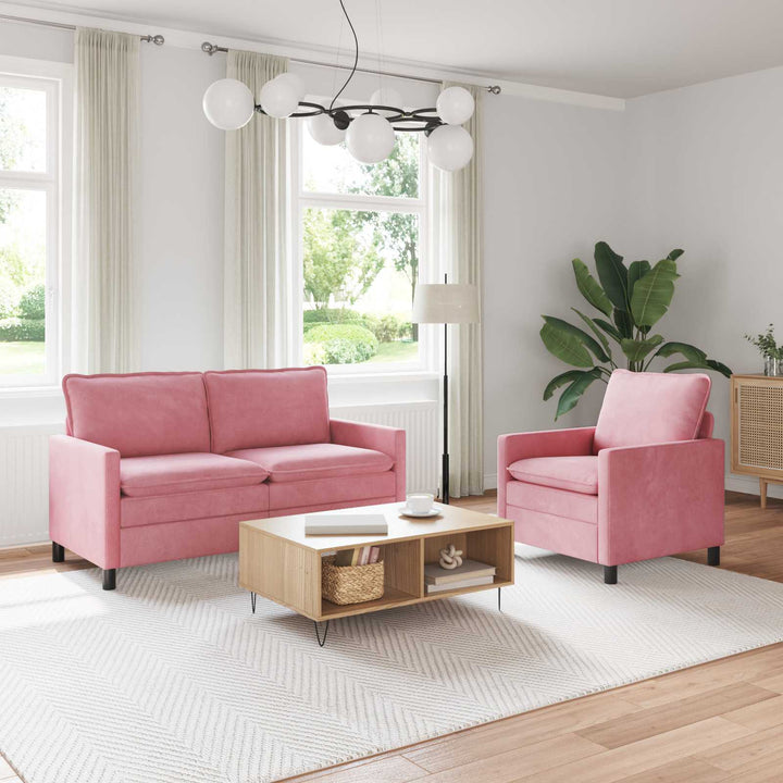 Soffset 2 Pcs Rosa Sammet