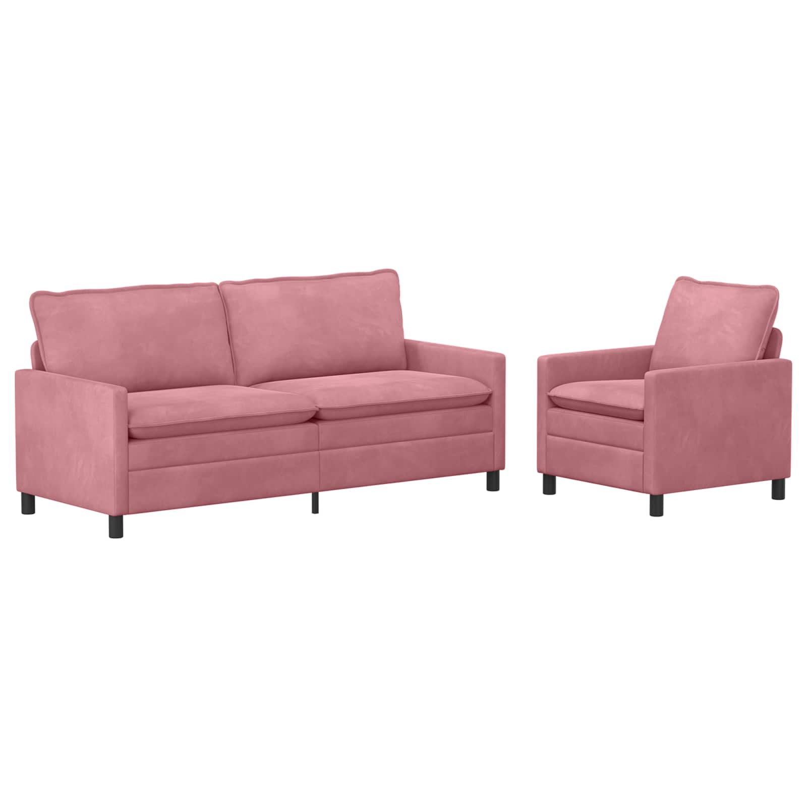 Soffset 2 Pcs Rosa Sammet