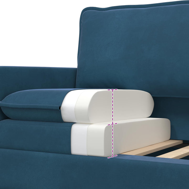 Soffset 2 Pcs Blå Sammet