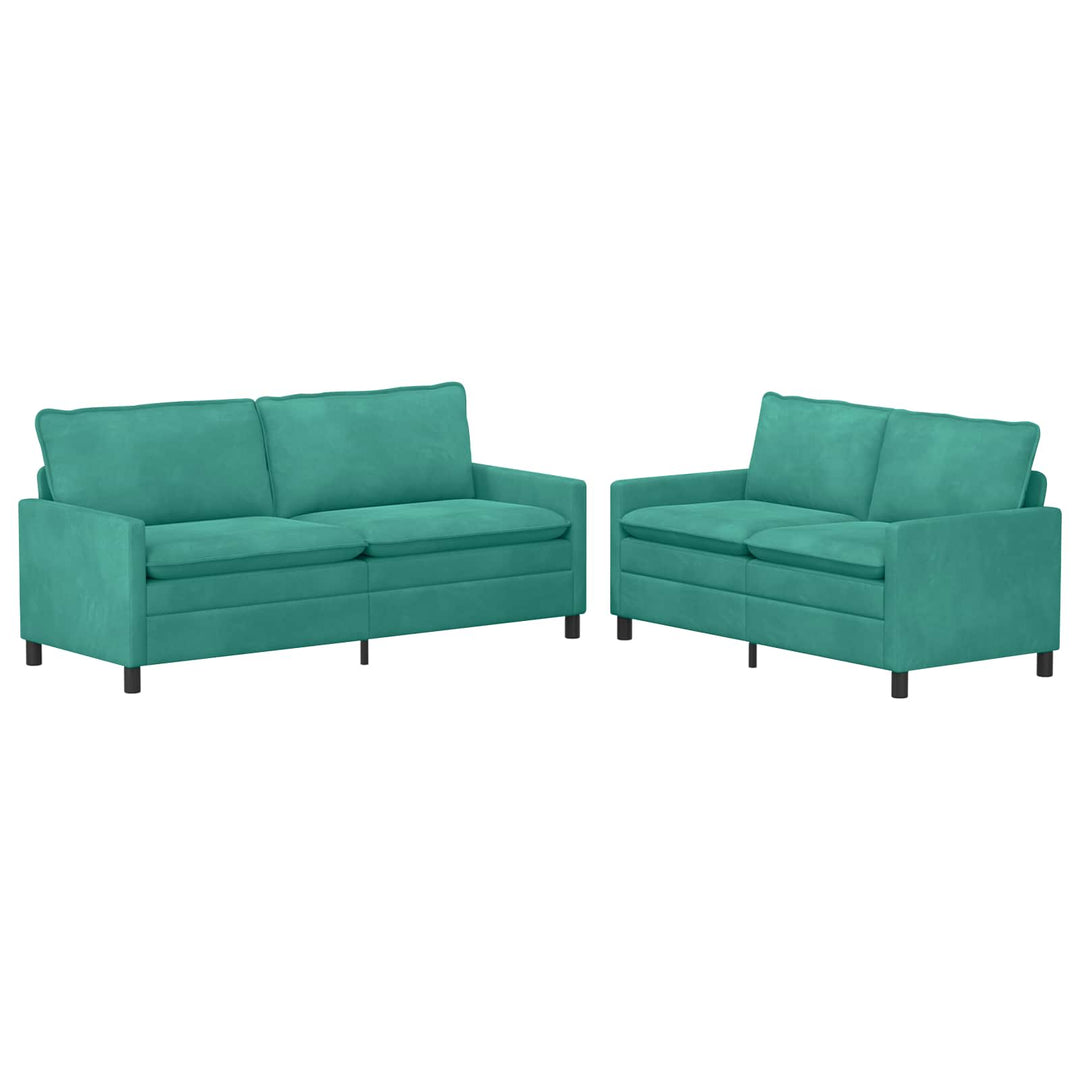 Soffset 2 Pcs Turkos Sammet