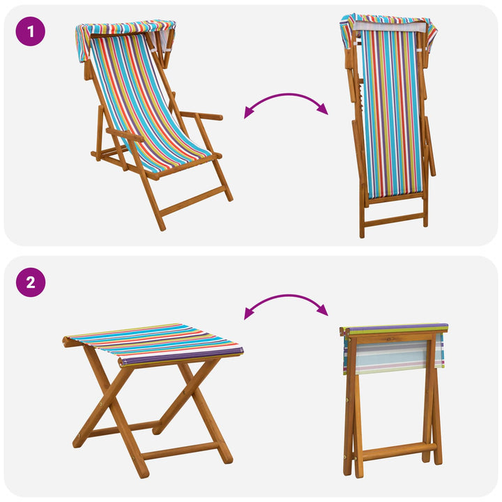 Deck Chair 4 Pcs 3 Position Massiv Eukalyptus Trä