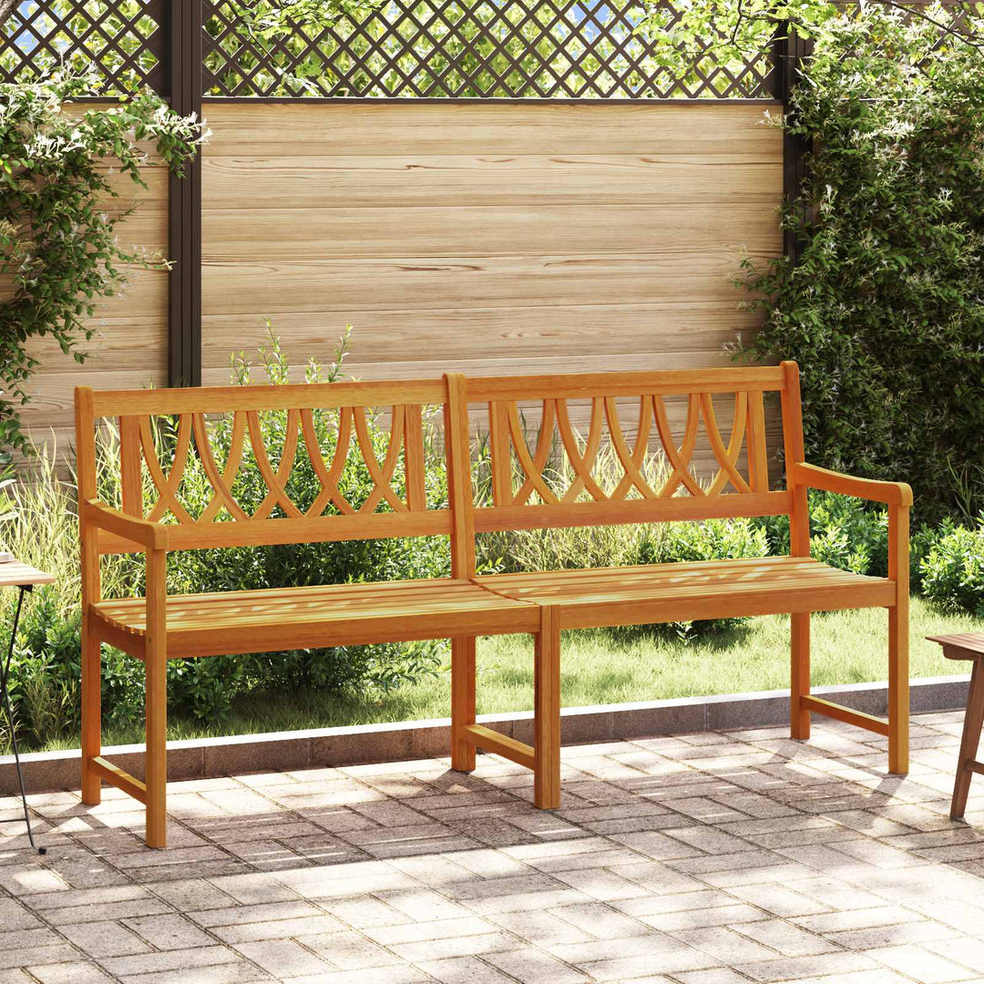 Utomhusbänk Naturlig 180 X 55,5 X 90 Cm Massivt Akaciaträ