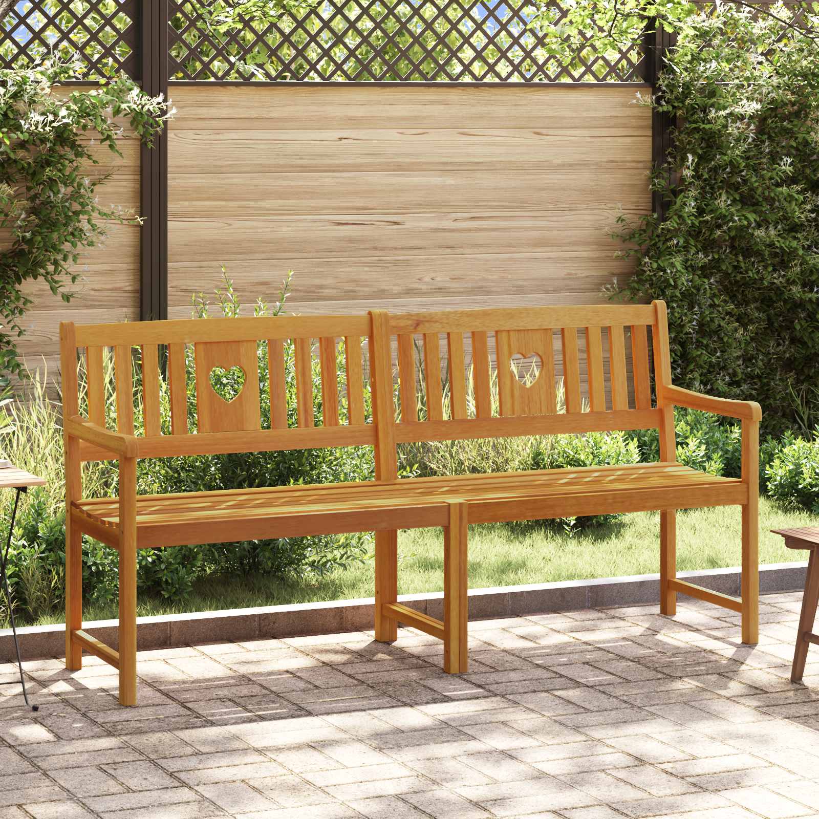 Utomhusbänk Naturlig 180 X 55,5 X 90 Cm Massivt Akaciaträ
