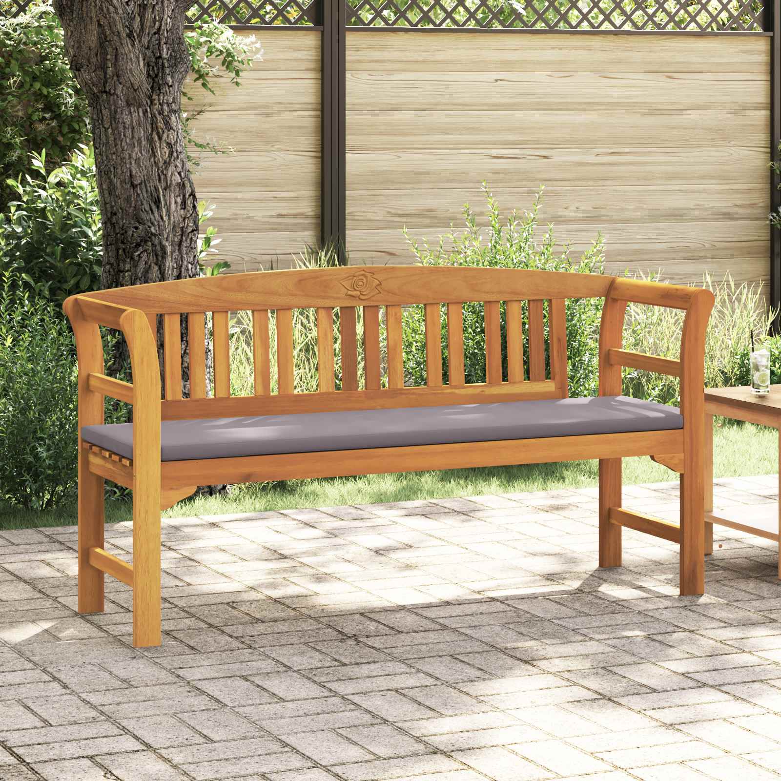Rosabänk Naturlig 157 X 46 X 82,5 Cm Massivt Akaciaträ