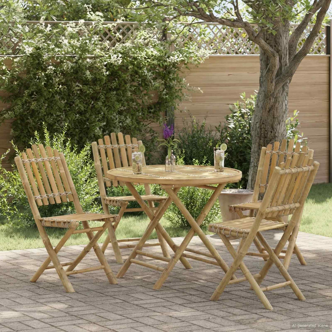 Trädgårdsbord Naturfärg 80 X 70 Cm Bambu