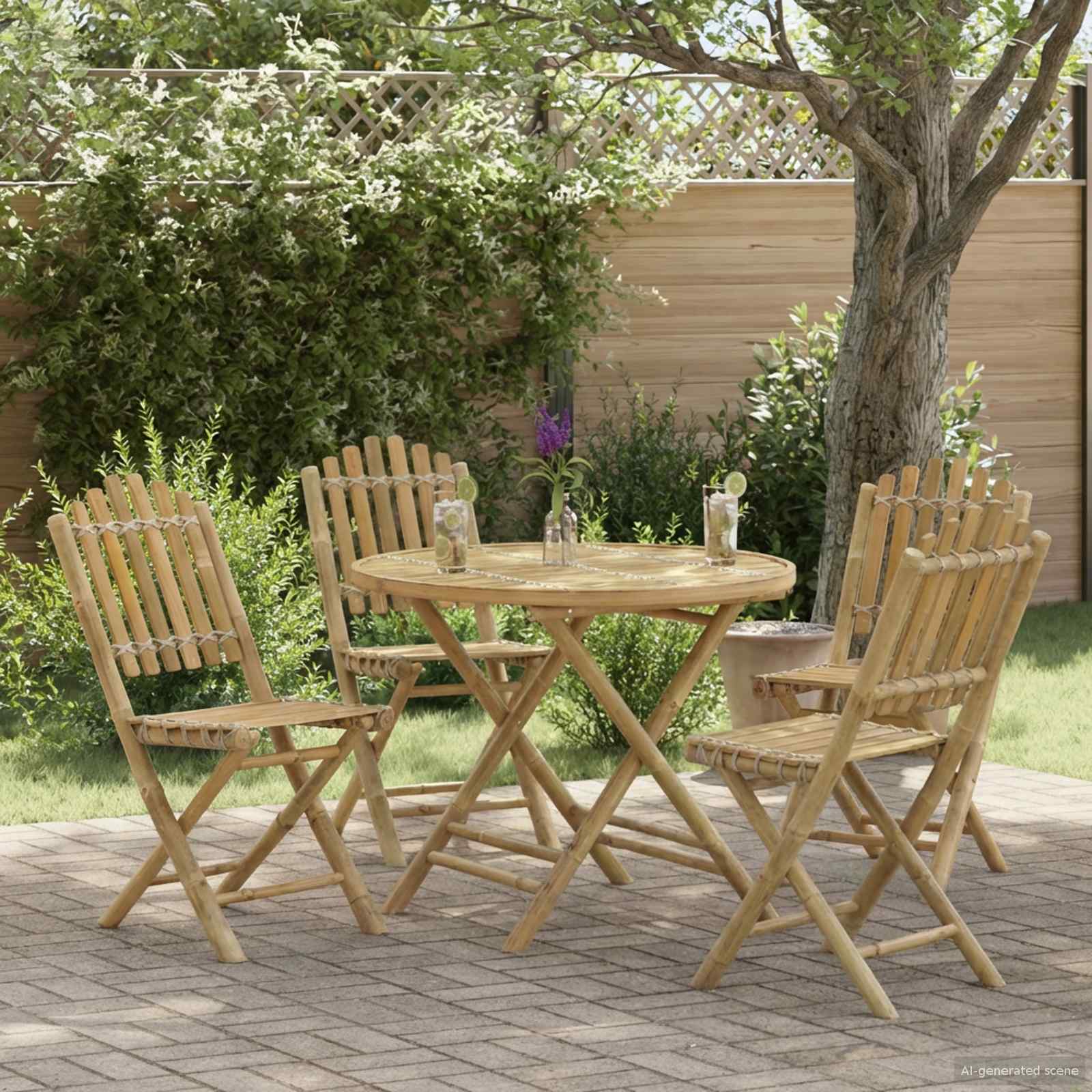 Trädgårdsbord Naturfärg 80 X 70 Cm Bambu