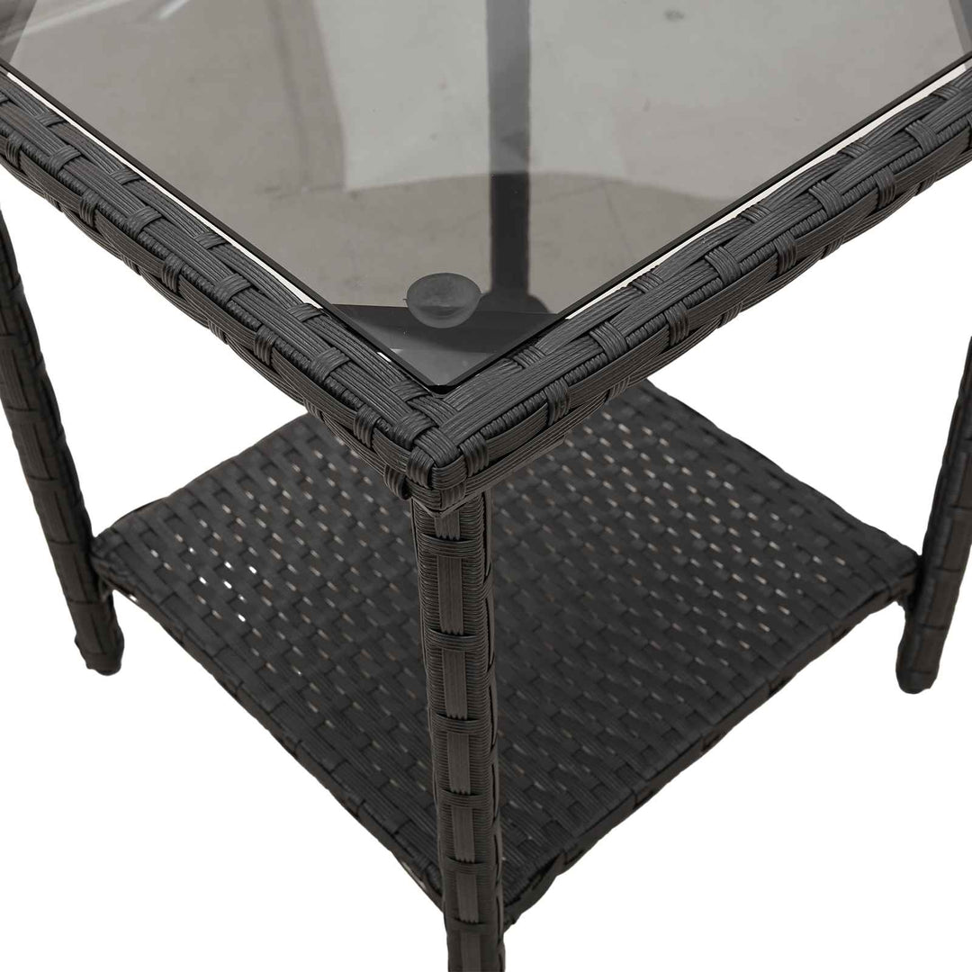 Trädgårdsoffa Med Kudde 2 Pcs Svart Och Turkos Poly Rattan