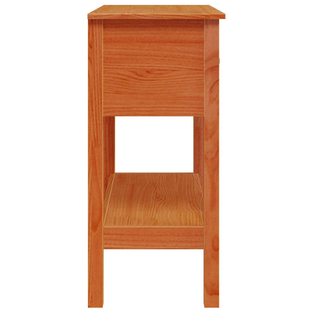 Konsolbord Med Låda Vaxbrun 75 X 35 X 75 Cm Massivt Furuvirke