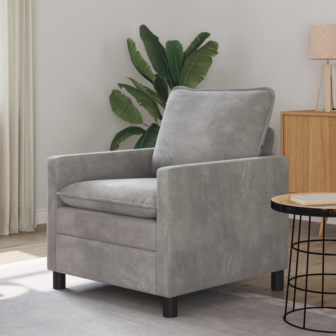 Soffa Ljusgrå 76 X 81 X 87,5 Cm Sammet