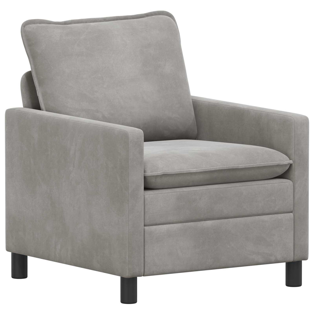 Soffa Ljusgrå 76 X 81 X 87,5 Cm Sammet
