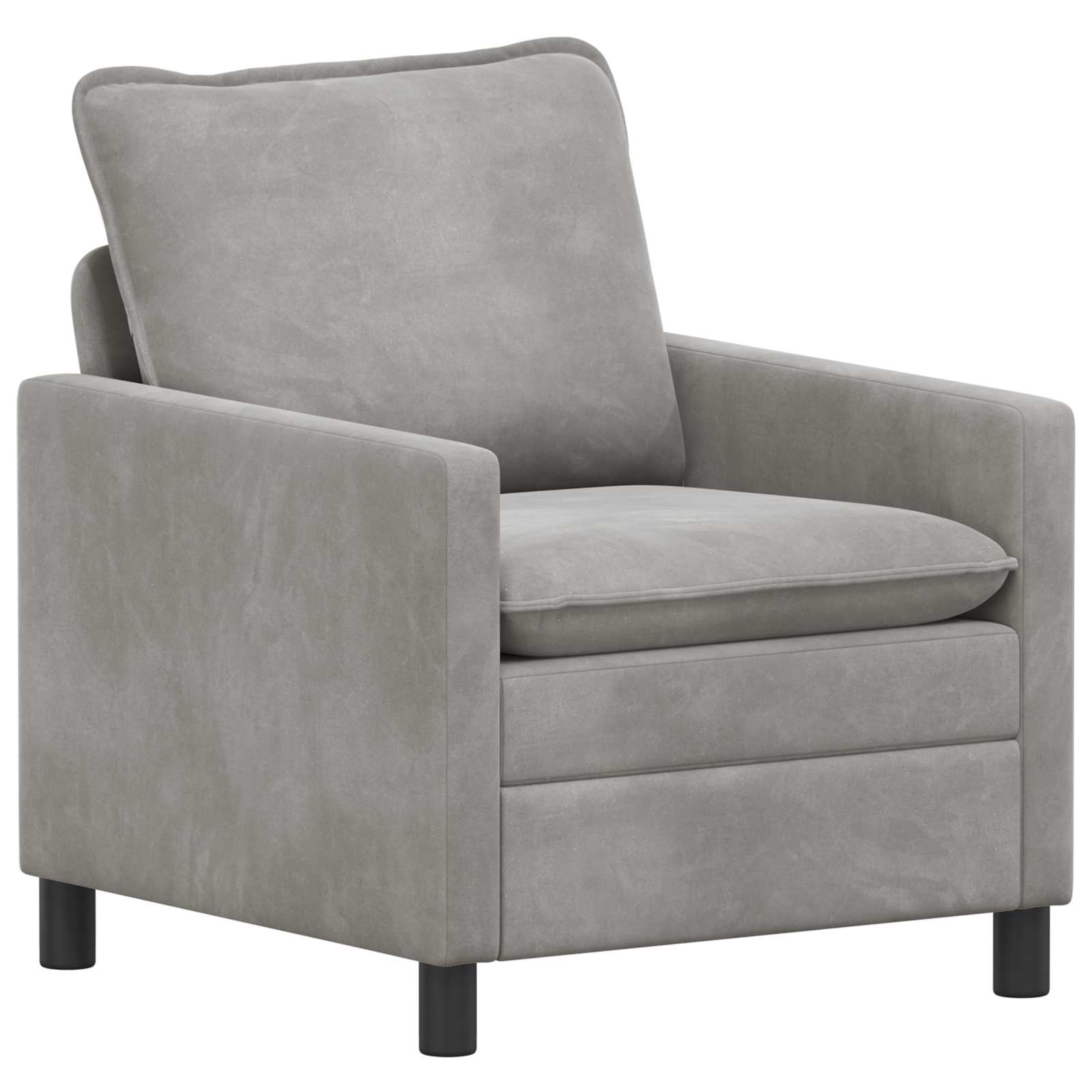 Soffa Ljusgrå 76 X 81 X 87,5 Cm Sammet