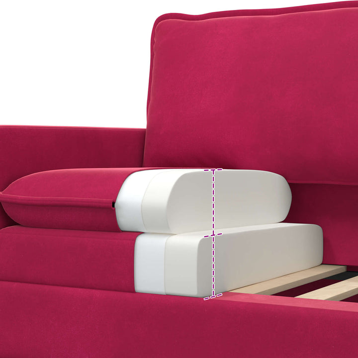 Soffa Vinröd 76 X 81 X 87,5 Cm Sammet