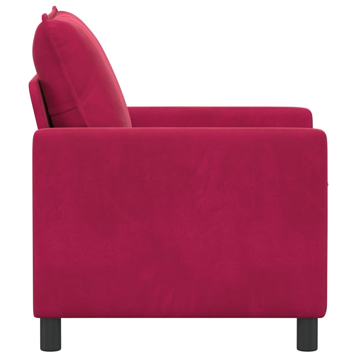 Soffa Vinröd 76 X 81 X 87,5 Cm Sammet