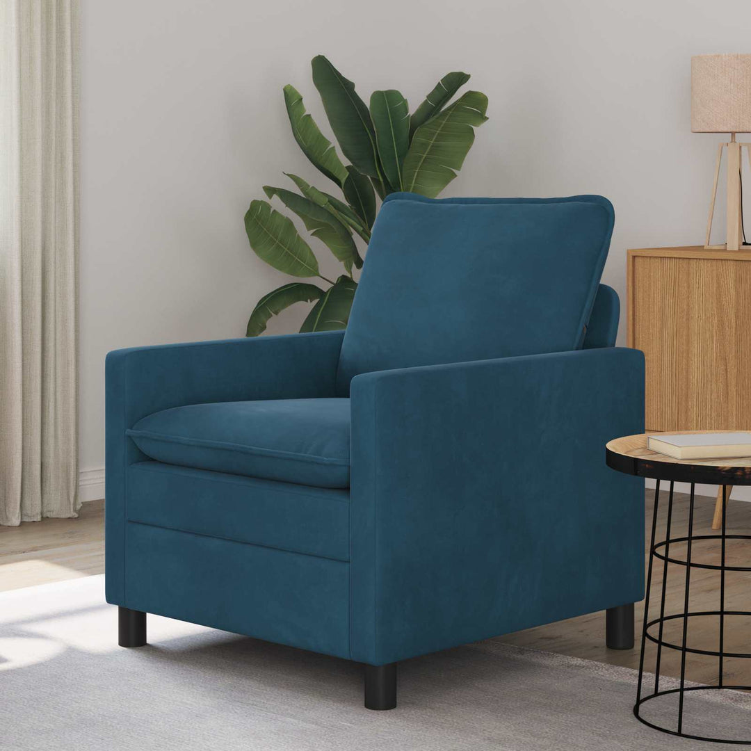 Soffa Blå 76 X 81 X 87,5 Cm Sammet