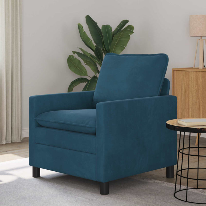 Soffa Blå 76 X 81 X 87,5 Cm Sammet