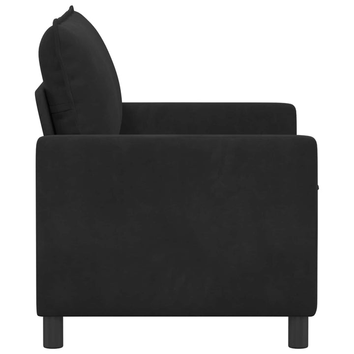 Soffa Svart 126 X 81 X 87,5 Cm Sammet