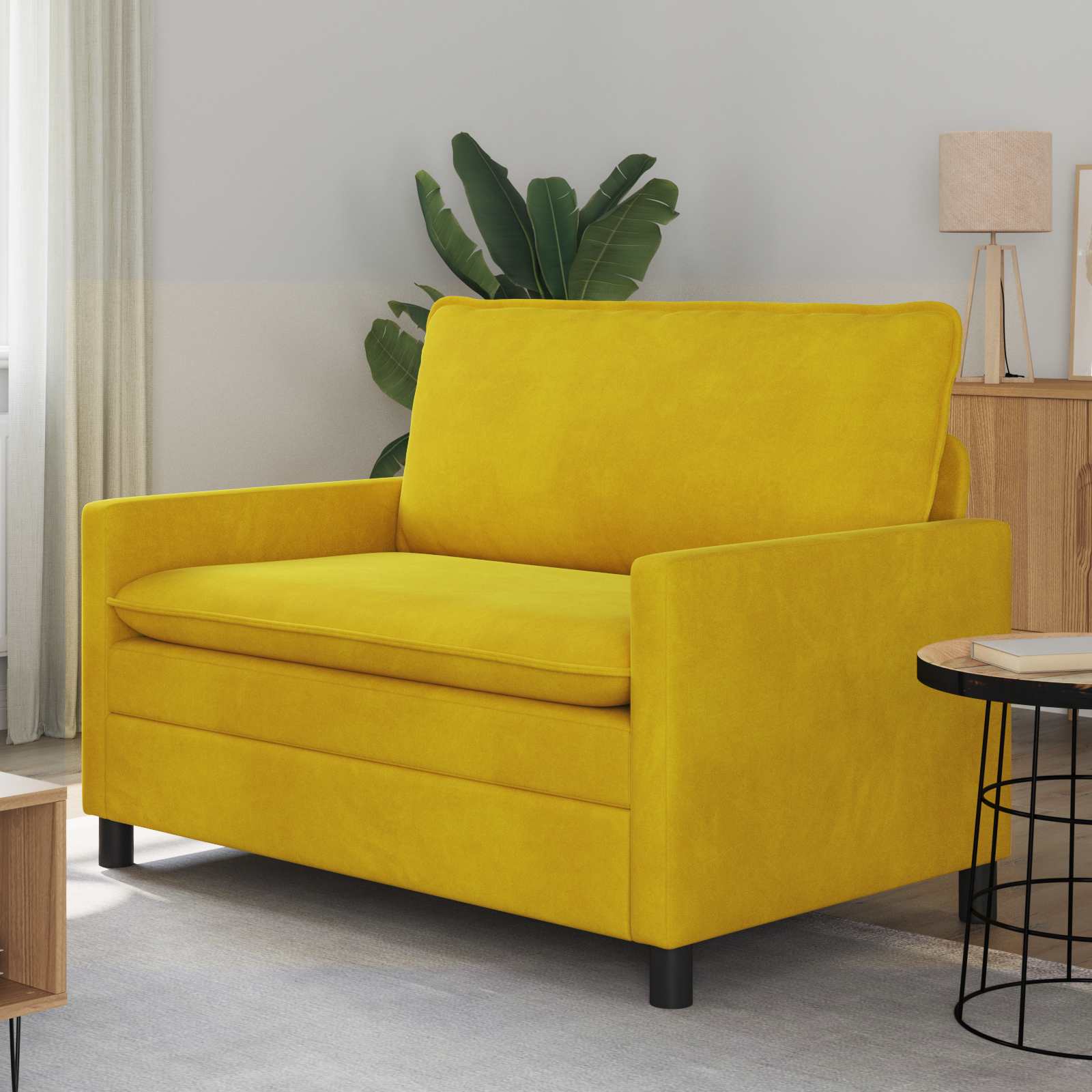 Soffa Gul 126 X 81 X 87,5 Cm Sammet