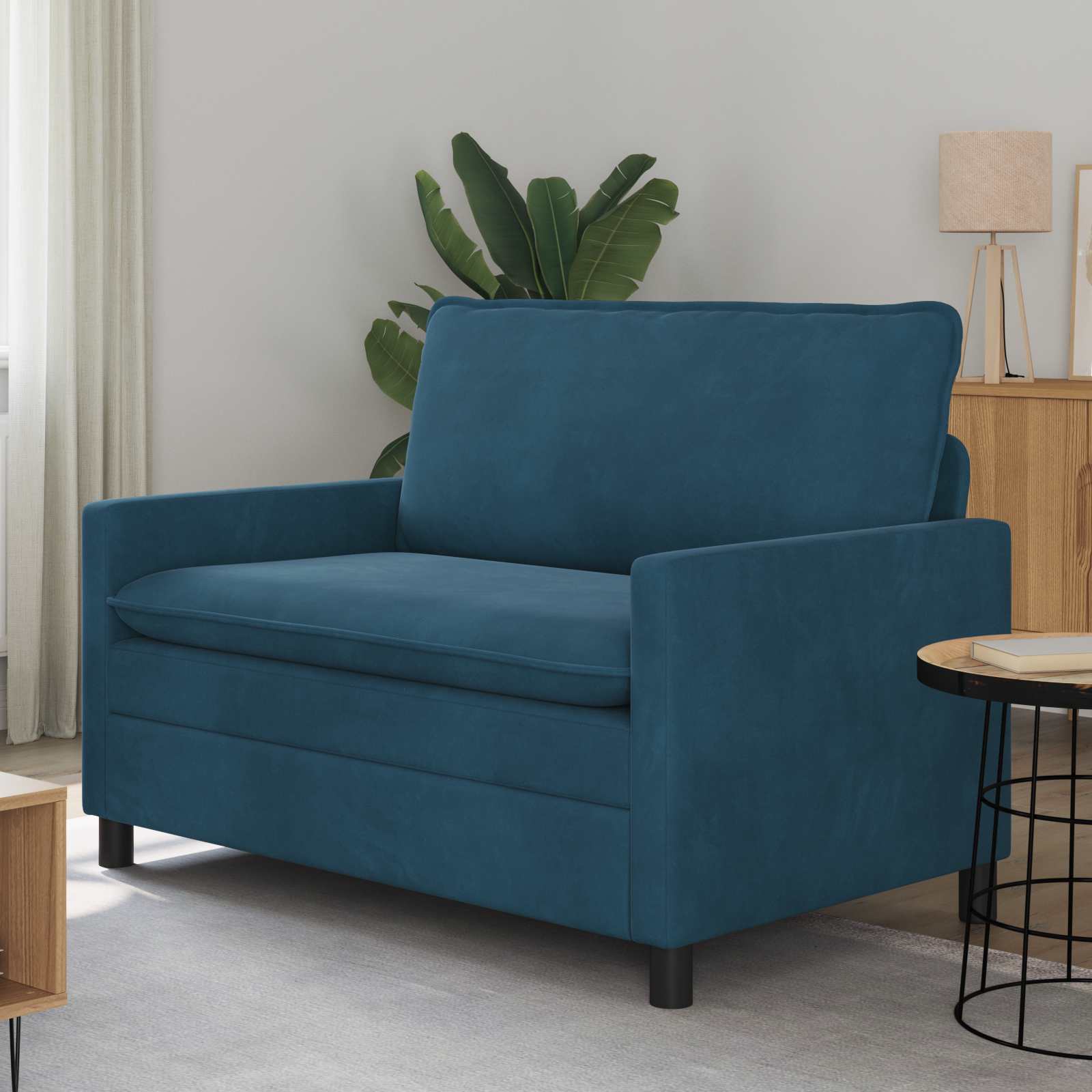 Soffa Blå 126 X 81 X 87,5 Cm Sammet