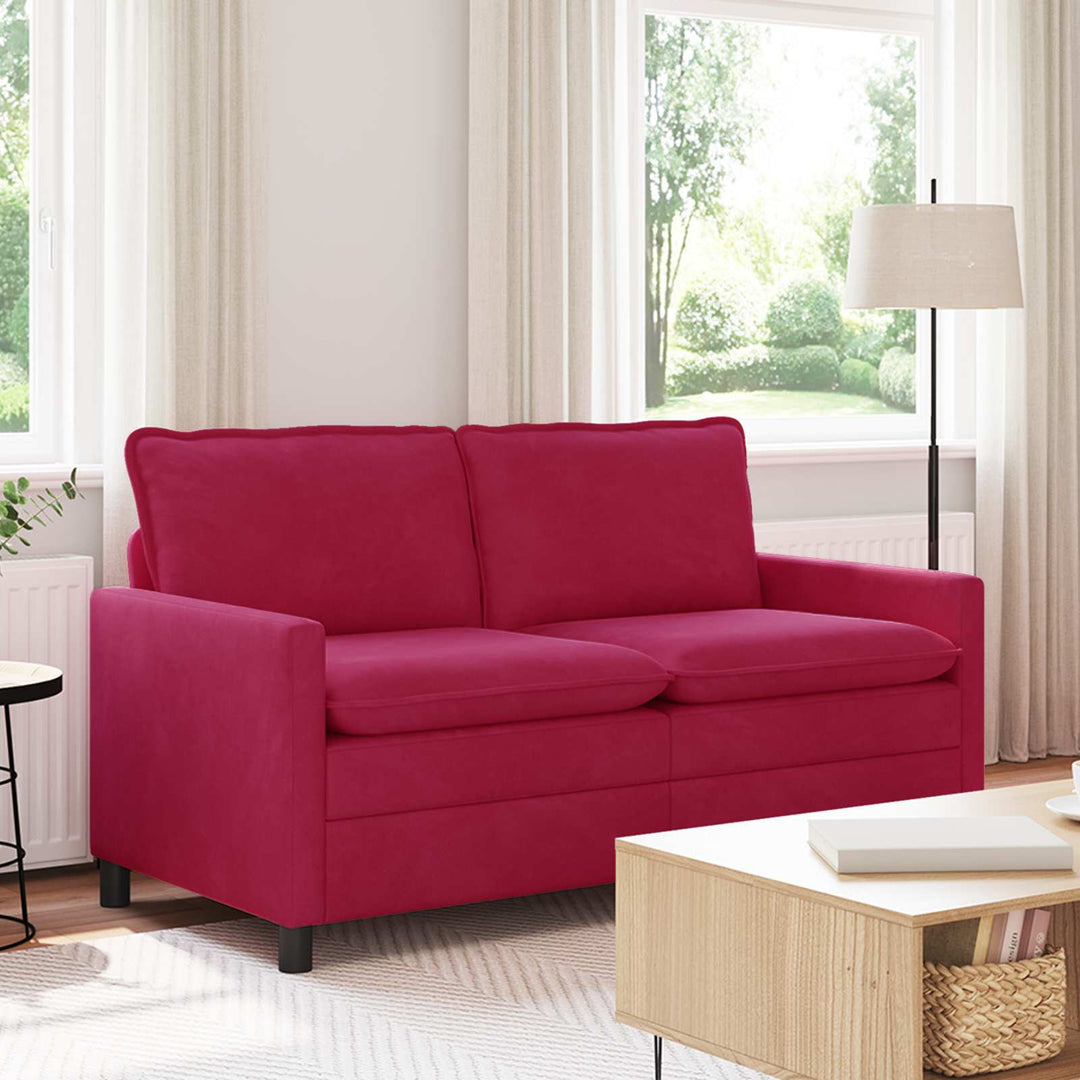 Soffa Vinröd 156 X 81 X 87,5 Cm Sammet