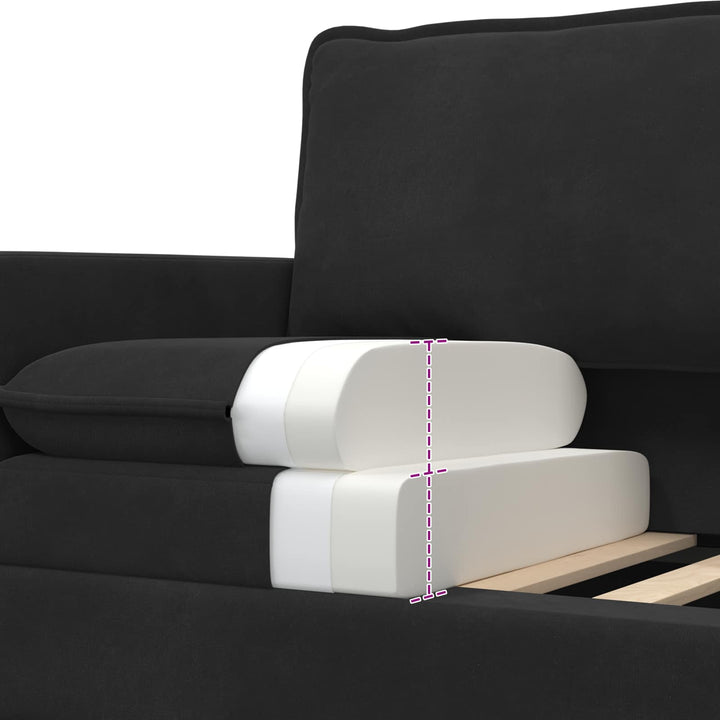 Soffa Svart 156 X 81 X 87,5 Cm Sammet