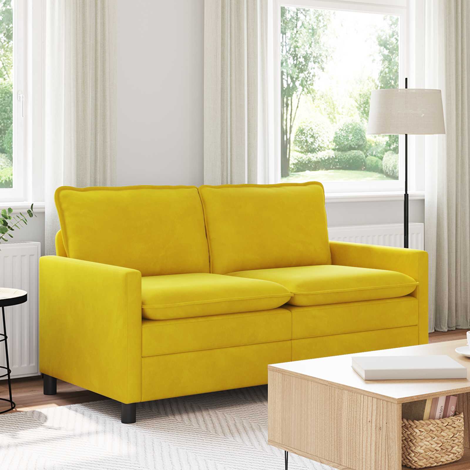 Soffa Gul 156 X 81 X 87,5 Cm Sammet