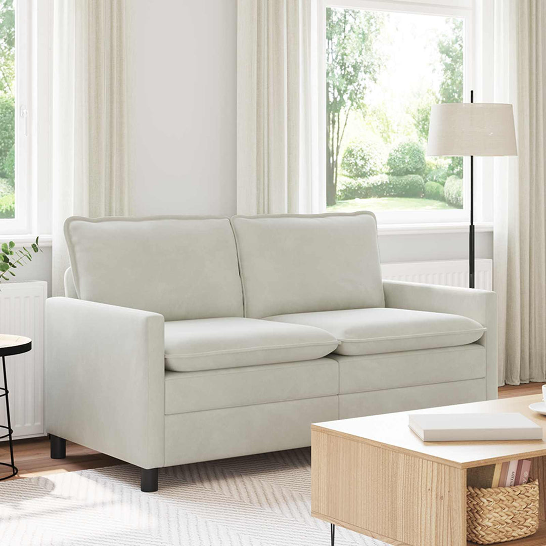 Soffa Gräddvit 156 X 81 X 87,5 Cm Sammet
