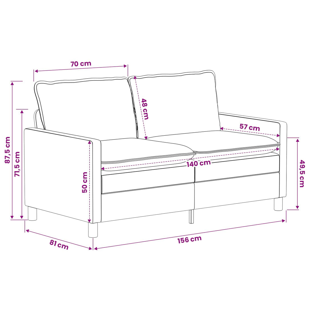 Soffa Mörkgrå 156 X 81 X 87,5 Cm Polyester